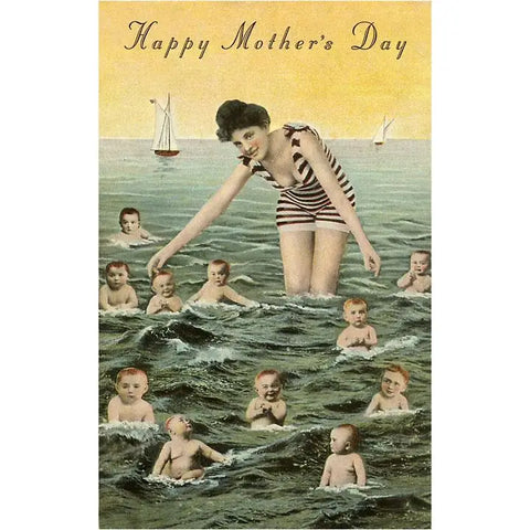 Mother's Day Babies in Ocean Card Mother's Day Babies in Ocean Card