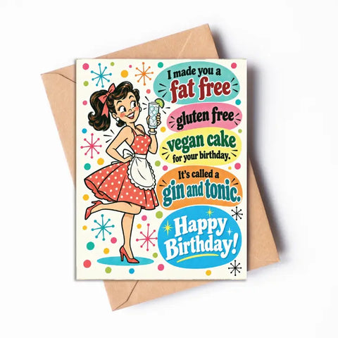 Gin and Tonic Cartoon Card Gin and Tonic Cartoon Card
