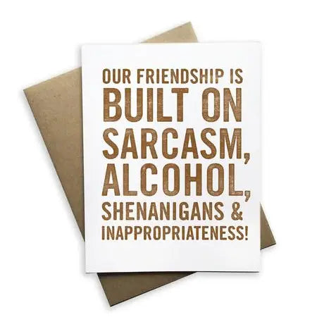 Built on Sarcasm Card Built on Sarcasm Card