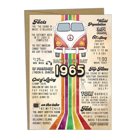 Back in the Day Card - 1965 Back in the Day Card - 1965