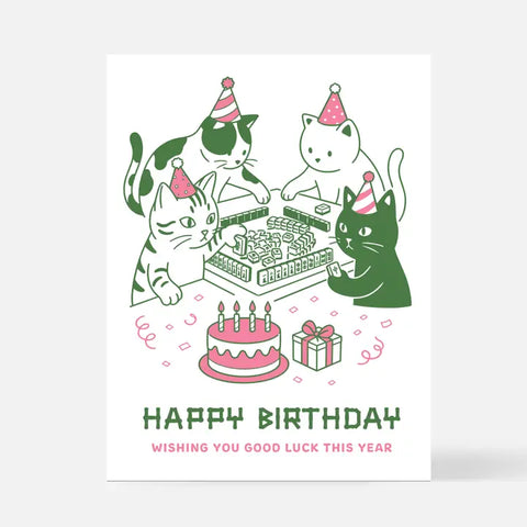 Mahjong Cats Birthday Card Mahjong Cats Birthday Card