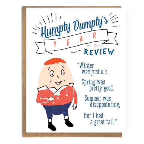 Humpty Dumpty's Year Review Card Humpty Dumpty's Year Review Card