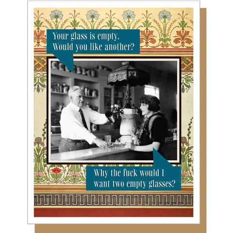 Two Empty Glasses Card Two Empty Glasses Card