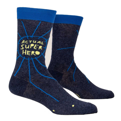 Men's Crew Socks - Actual Superhero Men's Crew Socks - Actual Superhero