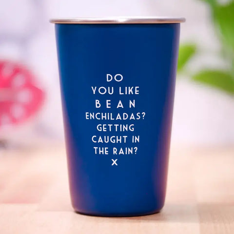 Bean Enchiladas Pint Glass - Blue Bean Enchiladas Pint Glass - Blue