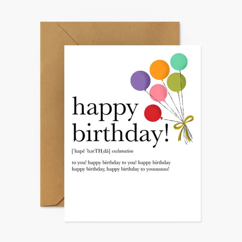 Happy Birthday Definition Card Happy Birthday Definition Card