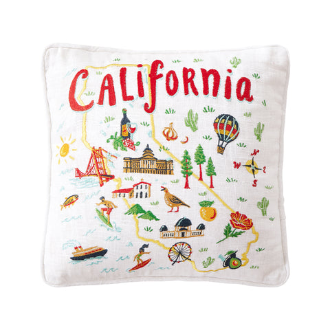 California Embroidered Pillow California Embroidered Pillow