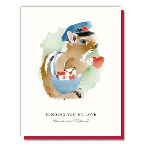 Chipmunk Mailman Love Card Chipmunk Mailman Love Card