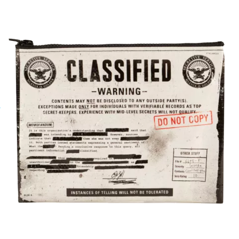 Classified Zipper Pouch Classified Zipper Pouch