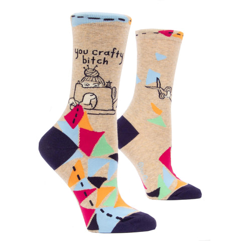 Women's Crew Socks - You Crafty Bitch Women's Crew Socks - You Crafty Bitch