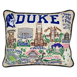 Duke University Hand-Embroidered Pillow