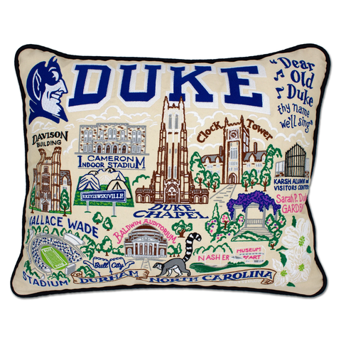 Duke University Hand-Embroidered Pillow Duke University Hand-Embroidered Pillow