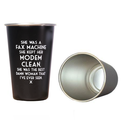 She Was a Fax Machine Pint Glass She Was a Fax Machine Pint Glass