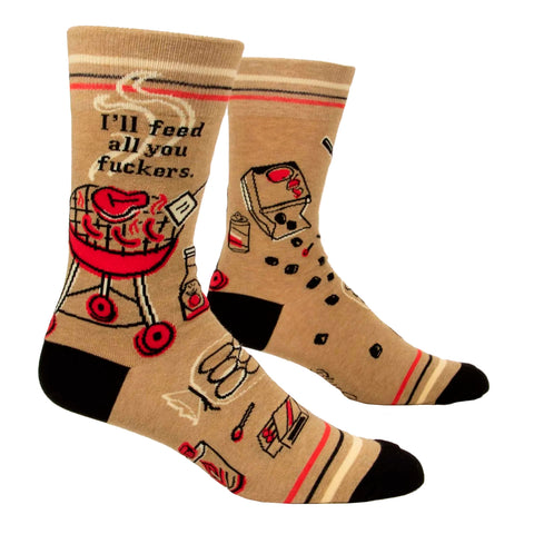 Men's Crew Socks - Feed You Fuckers Men's Crew Socks - Feed You Fuckers