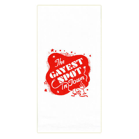 Gayest Spot Retro Dish Towel Gayest Spot Retro Dish Towel
