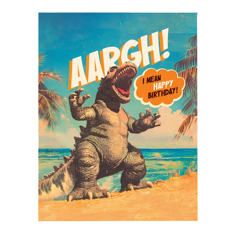Godzilla Beach Birthday Card Godzilla Beach Birthday Card