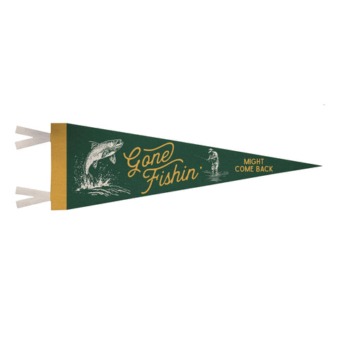 Gone Fishin' Bold Felt Pennant Gone Fishin' Bold Felt Pennant