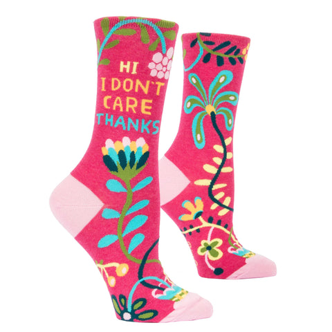 Women's Crew Socks - Hi I Don't Care Women's Crew Socks - Hi I Don't Care