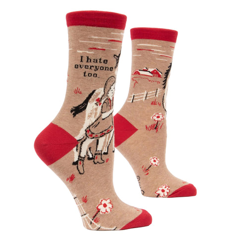 Women's Crew Socks - I Hate Everyone Too Women's Crew Socks - I Hate Everyone Too