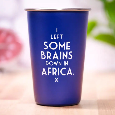 I Left Some Brains Pint Glass - Blue I Left Some Brains Pint Glass - Blue