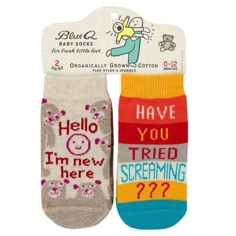 Baby Socks- I'm New/Screaming Baby Socks- I'm New/Screaming