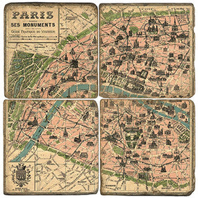 Paris Map Coasters Paris Map Coasters