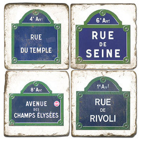 Paris Street Signs Coasters Paris Street Signs Coasters