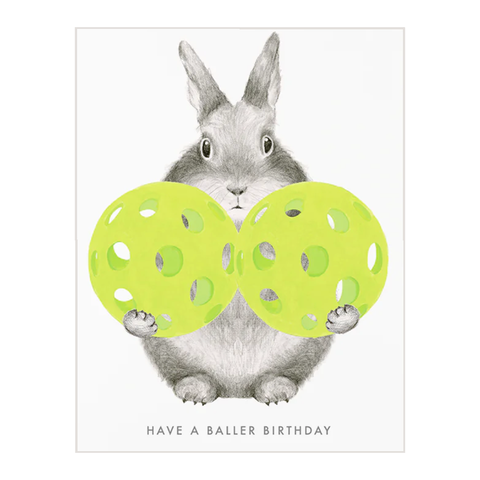 Pickleball Bunny Card Pickleball Bunny Card