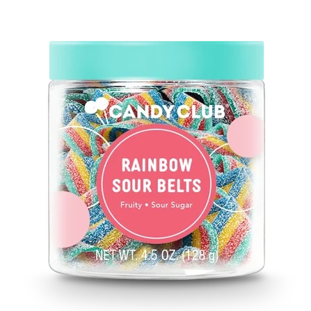 Rainbow Sour Belts Jar Rainbow Sour Belts Jar