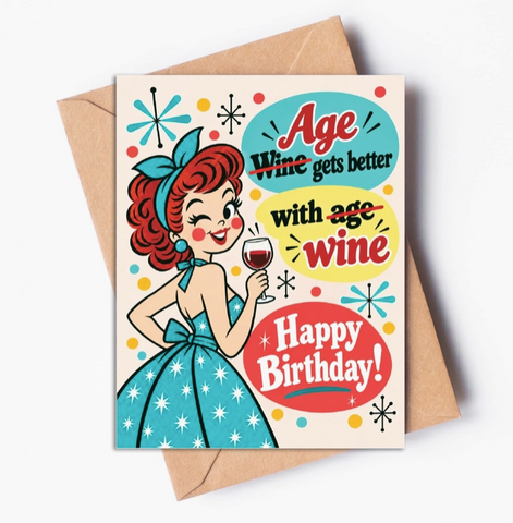Age Wine Birthday Card Age Wine Birthday Card
