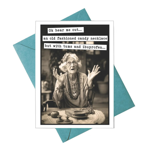 Tums and Ibuprofen Necklace Card Tums and Ibuprofen Necklace Card