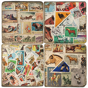 Vintage Horse Stamps Coasters Vintage Horse Stamps Coasters