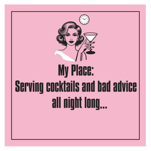 Cocktails and Bad Advice Cocktail Napkins Cocktails and Bad Advice Cocktail Napkins