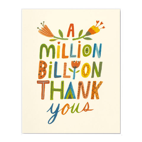 A Million Billion Thank Yous Card A Million Billion Thank Yous Card