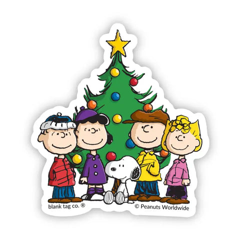 Peanuts Gang with Christmas Tree Sticker Peanuts Gang with Christmas Tree Sticker