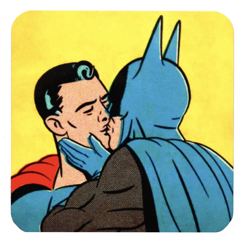 Batman Superman Kiss Coaster Batman Superman Kiss Coaster