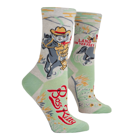 Women's Crew Socks - Boss Kitty Women's Crew Socks - Boss Kitty