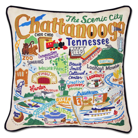 Chattanooga Hand- Emroidered Pillow Chattanooga Hand- Emroidered Pillow