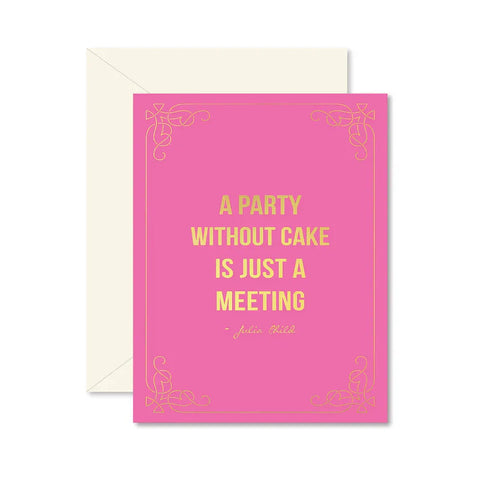 Pink Party Without Cake Card Pink Party Without Cake Card