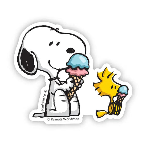 Peanuts Snoopy and Woodstock Ice Cream Sticker Peanuts Snoopy and Woodstock Ice Cream Sticker