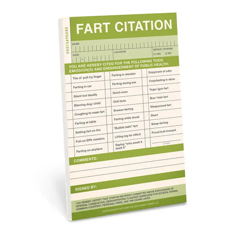 Fart Sticky Citation Pad Fart Sticky Citation Pad