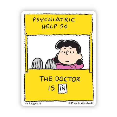 Peanuts Doctor Is In Sticker Peanuts Doctor Is In Sticker