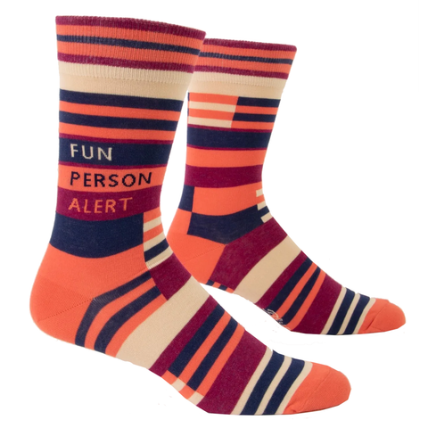 Men's Crew Socks - Fun Person Alert Men's Crew Socks - Fun Person Alert
