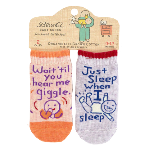 Baby Socks - Hear Me Giggle/Sleep Baby Socks - Hear Me Giggle/Sleep
