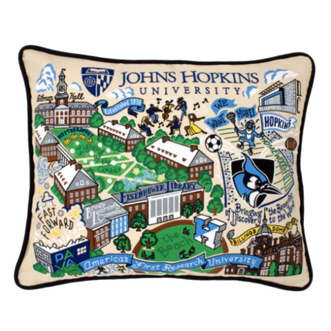 Johns Hopkins University Collegiate Embroidered Pillow Johns Hopkins University Collegiate Embroidered Pillow