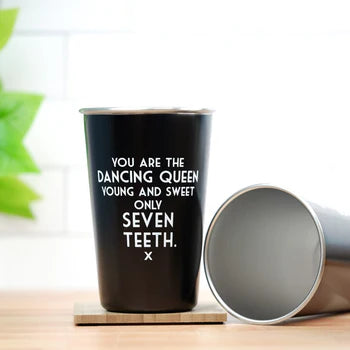 Only Seven Teeth Pint Glass - Black Only Seven Teeth Pint Glass - Black