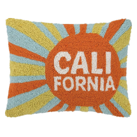California Orange Sun Pillow