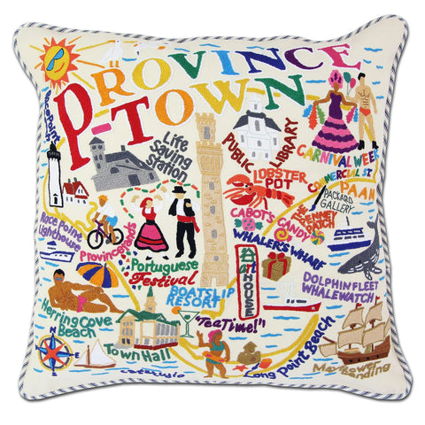 Provincetown Hand- Embroidered Pillow Provincetown Hand- Embroidered Pillow
