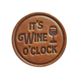 It's Wine O'Clock Leather Coaster