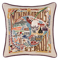 Minneapolis Hand-Embroidered Pillow Minneapolis Hand-Embroidered Pillow